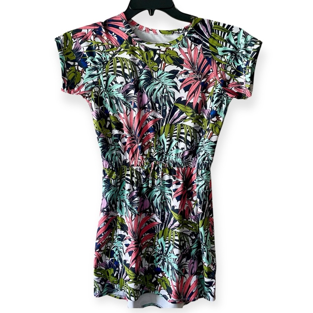Columbia Kids Tropical Print Dress - Pink, Green, Blue